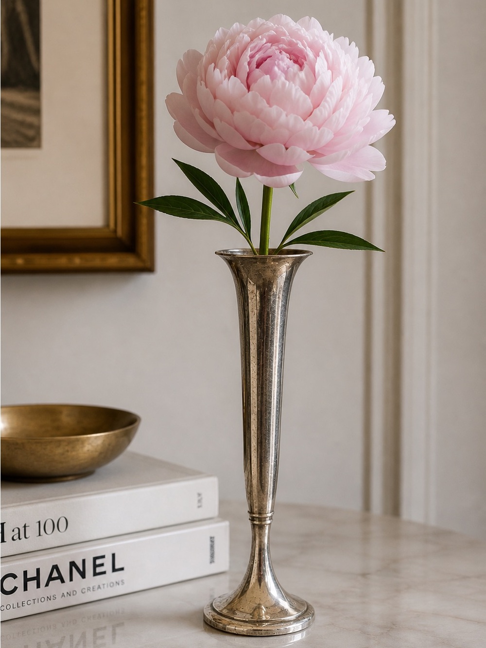 Vintage Holiday Imports 7.25” Silver Plated Bud Vase